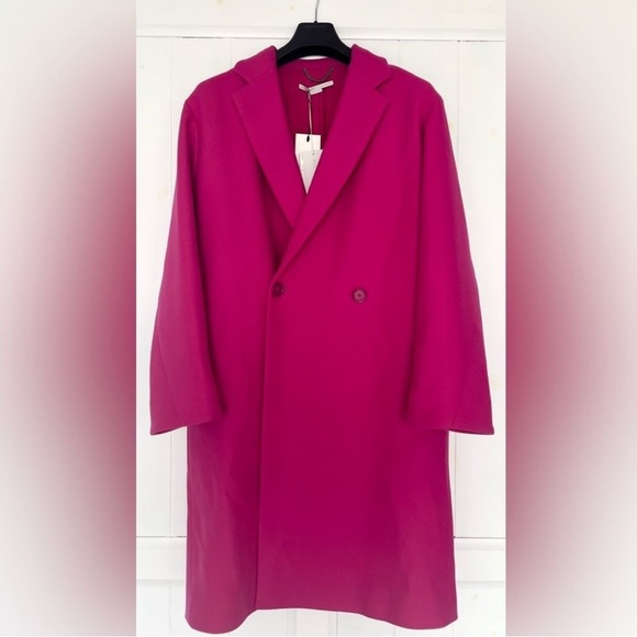 Stella McCartney Double Breasted Mid-Length Coat. Fuchsia. Sz. 42 IT / 6-8 US - Picture 2 of 10